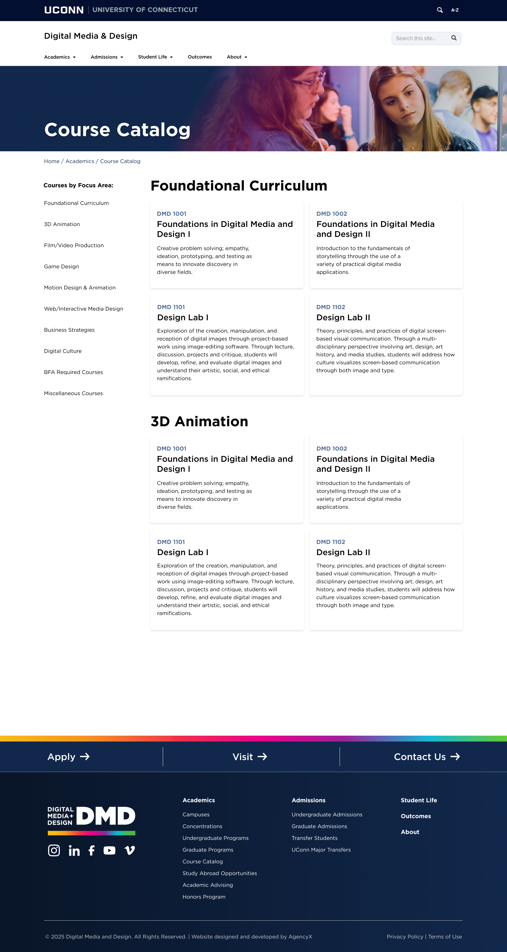 UCONN DMD Course Catalog Alternate